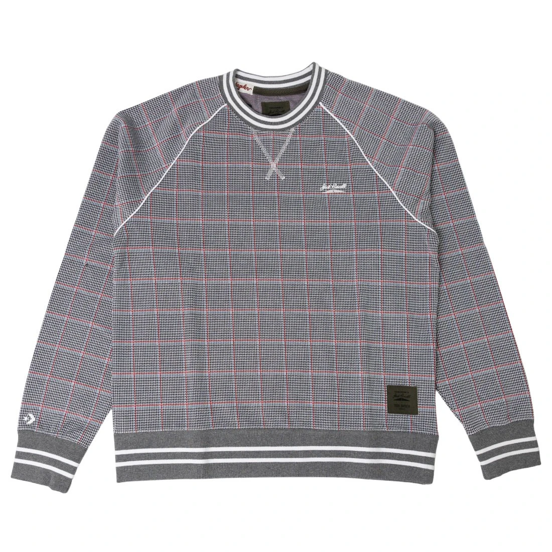 Converse X Todd Snyder Men Plaid PO Crew (gray / Dark Sapphire Houndstooth) 3 Converse X Todd Snyder Men Plaid PO Crew (gray / Dark Sapphire Houndstooth)