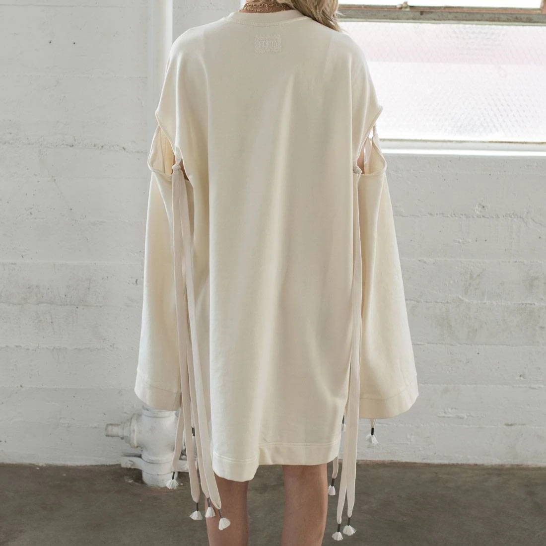 Puma X Fenty By Rihanna Women Staggered Hem Sweater Dress (white / Vanilla Ice) 4 Puma X Fenty By Rihanna Women Staggered Hem Sweater Dress (white / Vanilla Ice) - Image 2