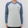 BAIT Men Core Henley Long Sleeve Tee (gray / Blue)