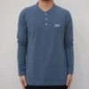 BAIT Men Core Henley Long Sleeve Tee (blue)