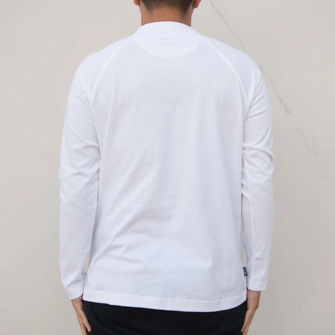 BAIT Men Core Henley Long Sleeve Tee (white) 4 BAIT Men Core Henley Long Sleeve Tee (white) - Image 2