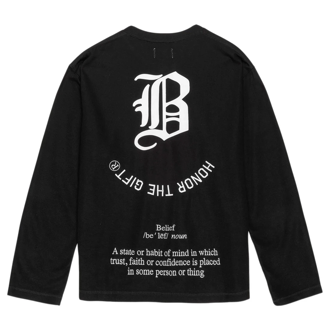 Honor The Gift Men Belief Long Sleeve Tee (black) 4 Honor The Gift Men Belief Long Sleeve Tee (black) - Image 2