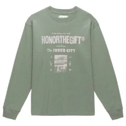 Honor The Gift Men Stereo Long Sleeve Tee (green / Sage)