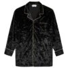 Honor The Gift Women Velvet PJ Button Top (black)