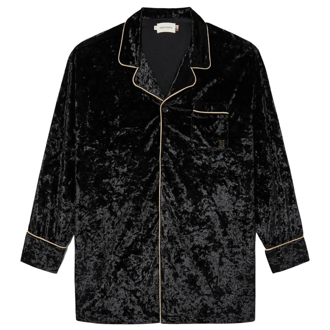 Honor The Gift Women Velvet PJ Button Top (black) 3 Honor The Gift Women Velvet PJ Button Top (black)