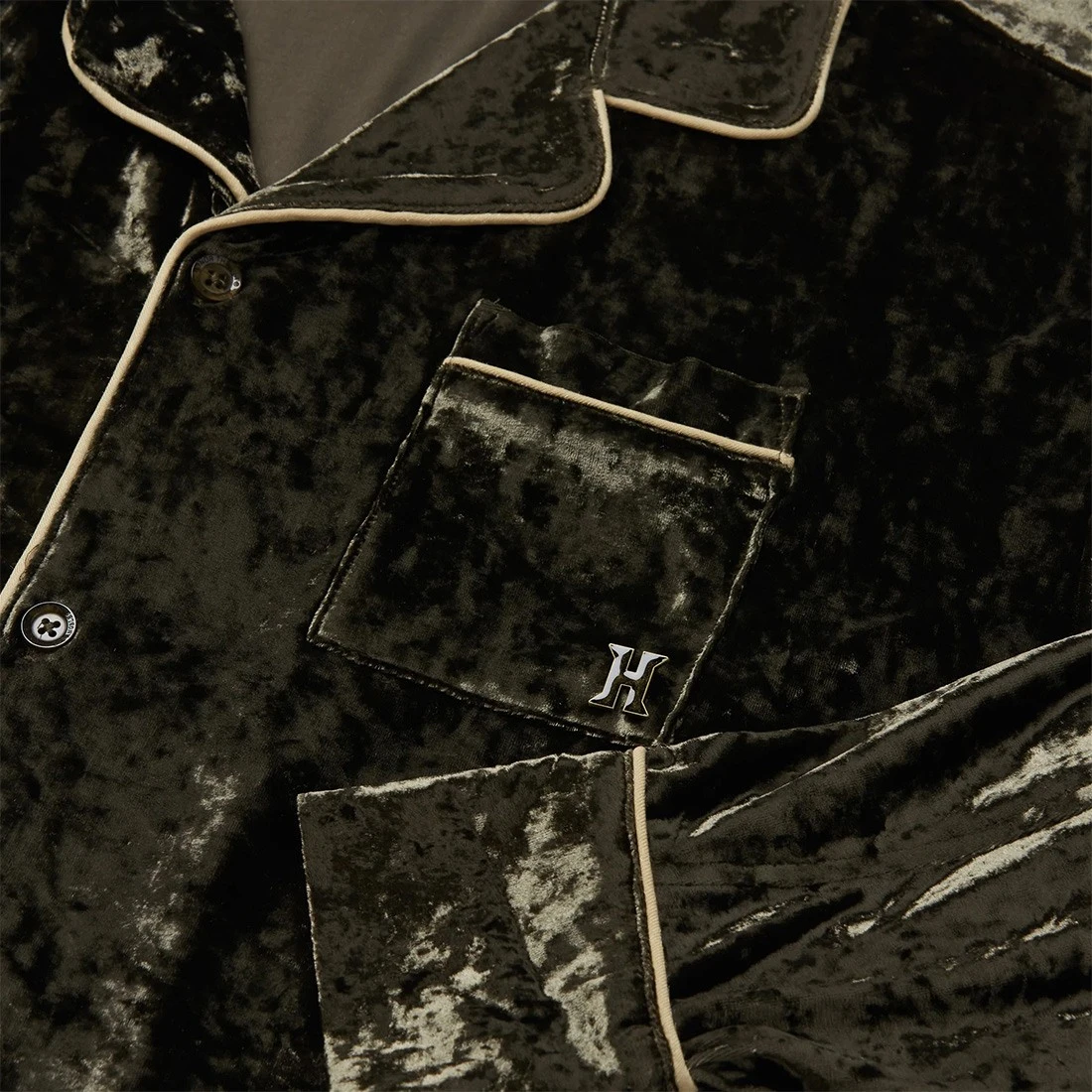 Honor The Gift Women Velvet PJ Button Top (black) 6 Honor The Gift Women Velvet PJ Button Top (black) - Image 4