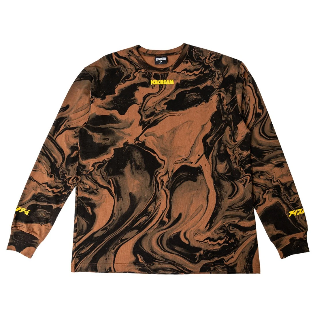 Ice Cream Men Marble Long Sleeve Tee (brown) 3 Ice Cream Men Marble Long Sleeve Tee (brown)