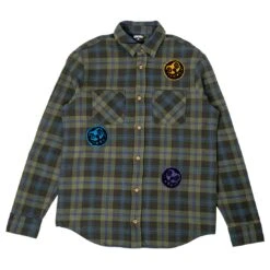 Ice Cream Men Eric Long Sleeve Woven Shirt (green / Plaid)