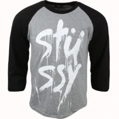 Stussy Men WT Brushed Raglan Tee (gray / Heather / Black)