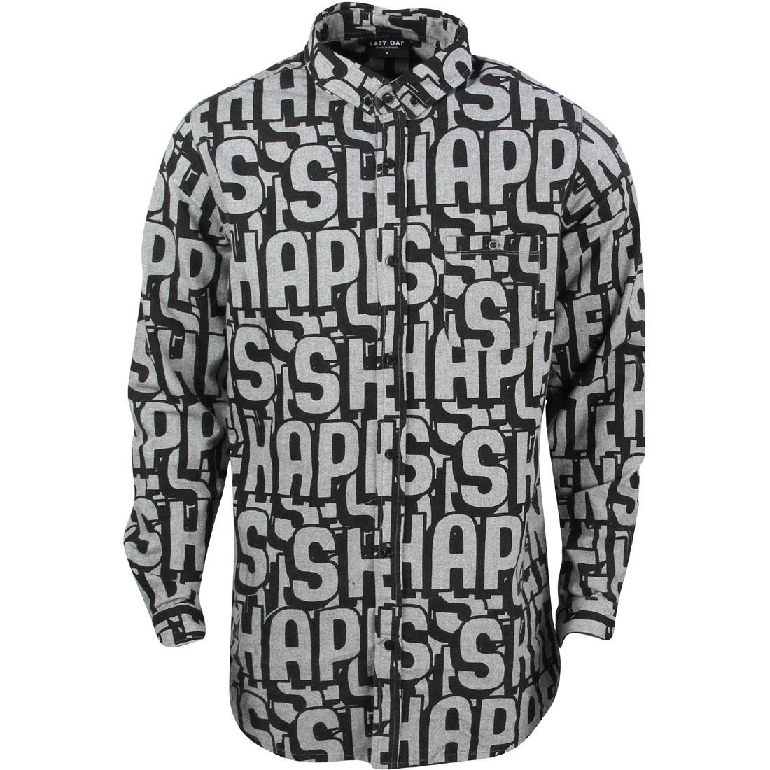 Lazy Oaf Men Shit Happens Shirt (black / Gray) 2 Lazy Oaf Men Shit Happens Shirt (black / Gray)