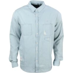 Tees Shop 25 10 Deep Men Destructo Long Sleeve Shirt (blue / Light Damage)