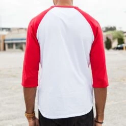 BAIT Men Core Raglan Tee (white / Red) 7 BAIT Men Core Raglan Tee (white / Red) -Tees Shop img 4974
