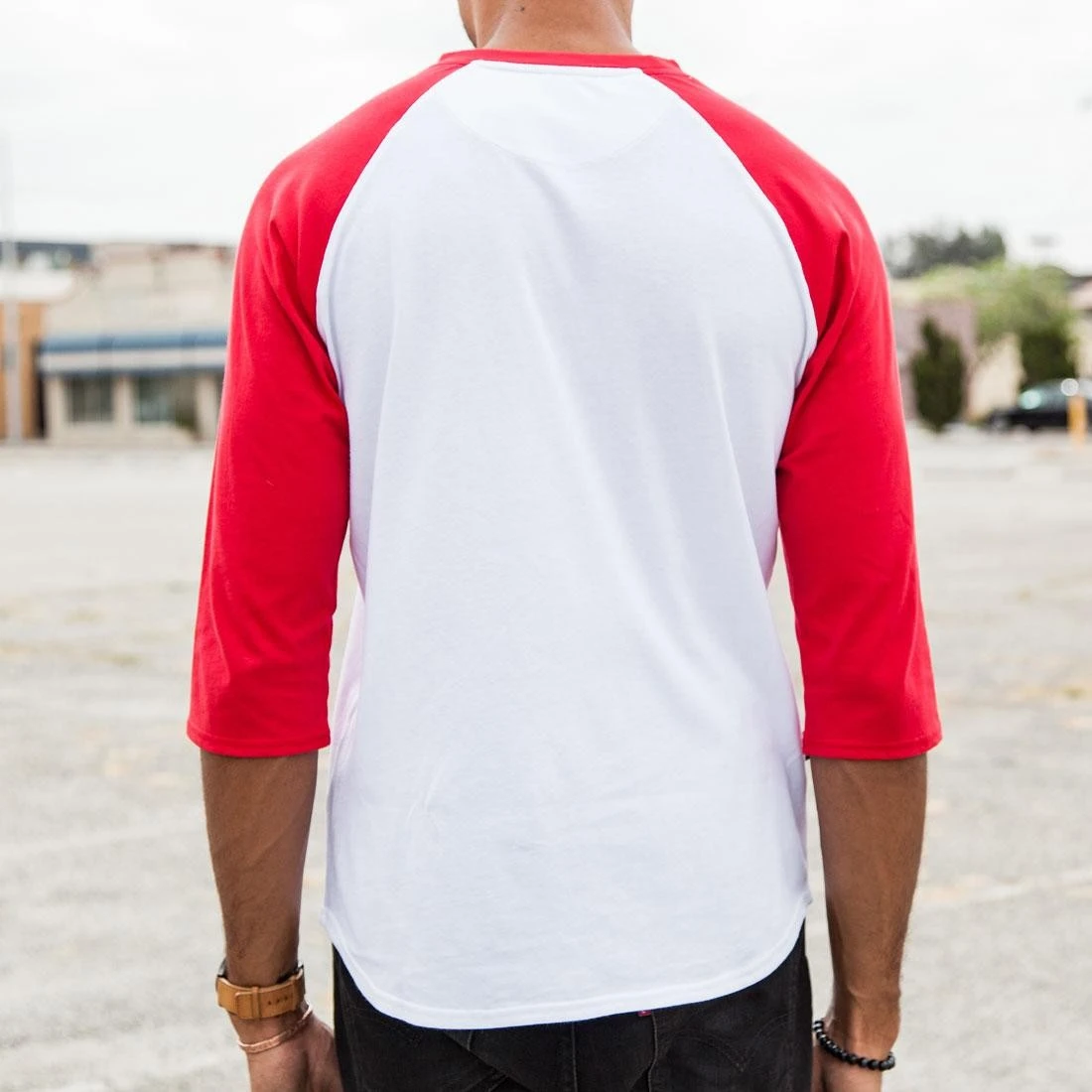 BAIT Men Core Raglan Tee (white / Red) 4 BAIT Men Core Raglan Tee (white / Red) - Image 2