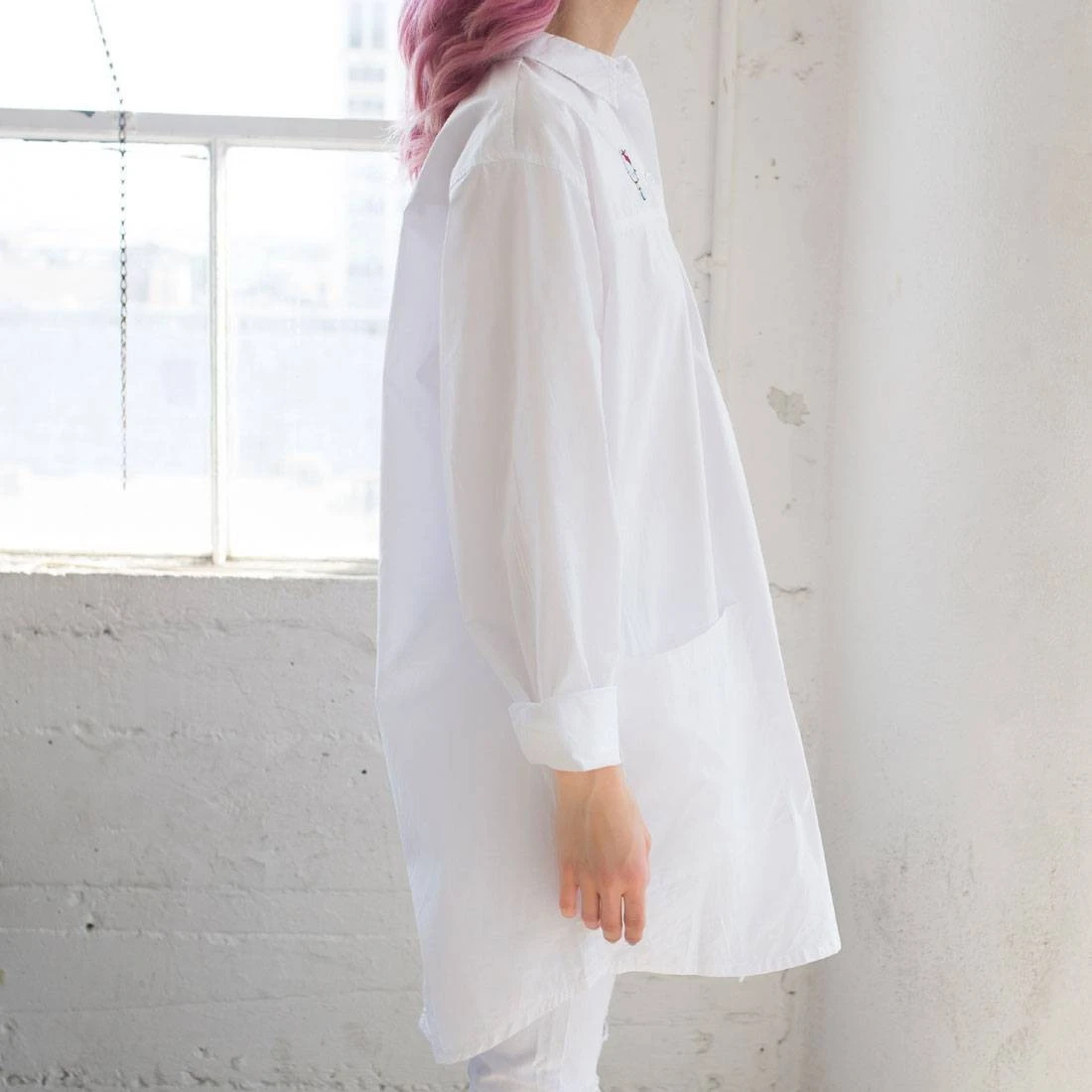 Lazy Oaf X Hello Kitty Women Bow Tie Long Sleeve Shirt (White) 5 Lazy Oaf X Hello Kitty Women Bow Tie Long Sleeve Shirt (White) - Image 3