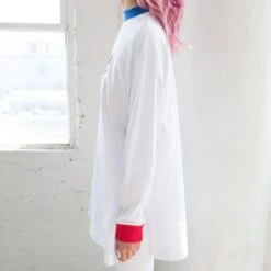 Lazy Oaf X Hello Kitty Women Long Sleeve Split Tee (White) 10 Lazy Oaf X Hello Kitty Women Long Sleeve Split Tee (White) -Tees Shop lohklssplittwht2