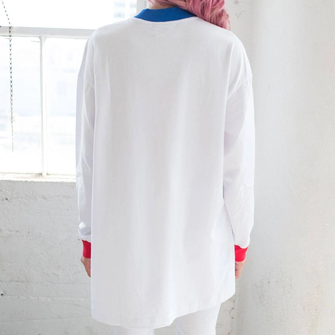 Lazy Oaf X Hello Kitty Women Long Sleeve Split Tee (White) 4 Lazy Oaf X Hello Kitty Women Long Sleeve Split Tee (White) - Image 2