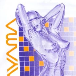 Medicom X SYNC X Hajime Sorayama Men Sexy Robot 02 Long Sleeve Tee (white / Blue) -Tees Shop mo19schslt002wbl 3