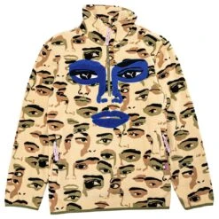 Puma X KidSuper Studios Men Fleece Half- Zip AOP Sweatshirt (khaki)