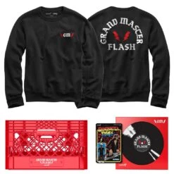Super7 X Grandmaster Flash Men Crewneck Crate And Toy Kit (red / Multi / Black)