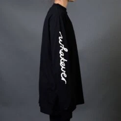 Lazy Oaf Women Whatever Long Sleeve Tee (black) 1S 8 Lazy Oaf Women Whatever Long Sleeve Tee (black) 1S -Tees Shop v07a1207 2