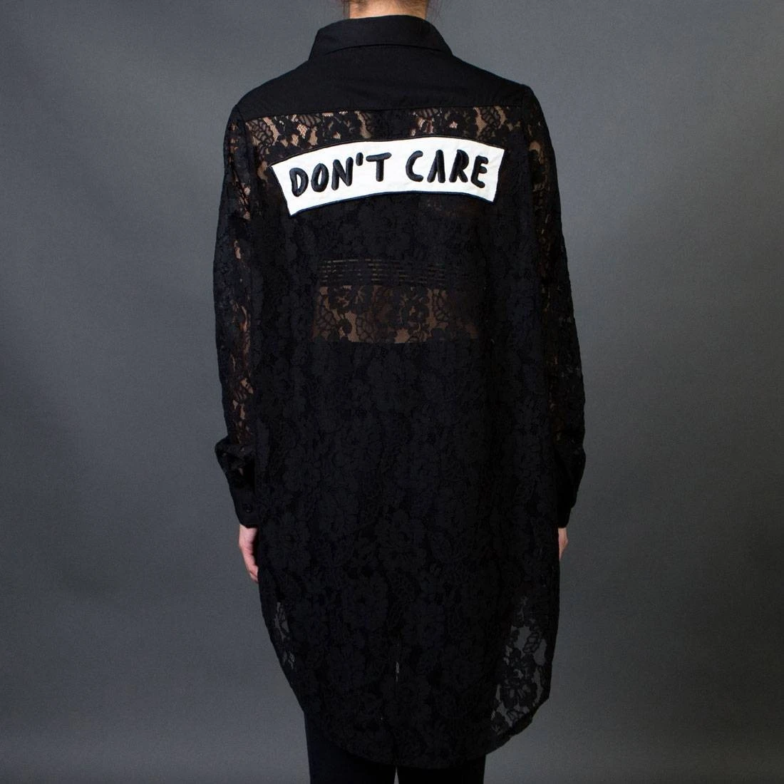 Lazy Oaf Women Don't Care Lace Shirt (black) 4 Lazy Oaf Women Don't Care Lace Shirt (black) - Image 2