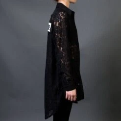 Lazy Oaf Women Don't Care Lace Shirt (black) 9 Lazy Oaf Women Don't Care Lace Shirt (black) -Tees Shop v07a1220 1