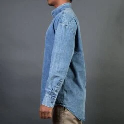 Zanerobe Men Band Rugger Shirt (denim / Washout) 8 Zanerobe Men Band Rugger Shirt (denim / Washout) -Tees Shop v07a2796 1