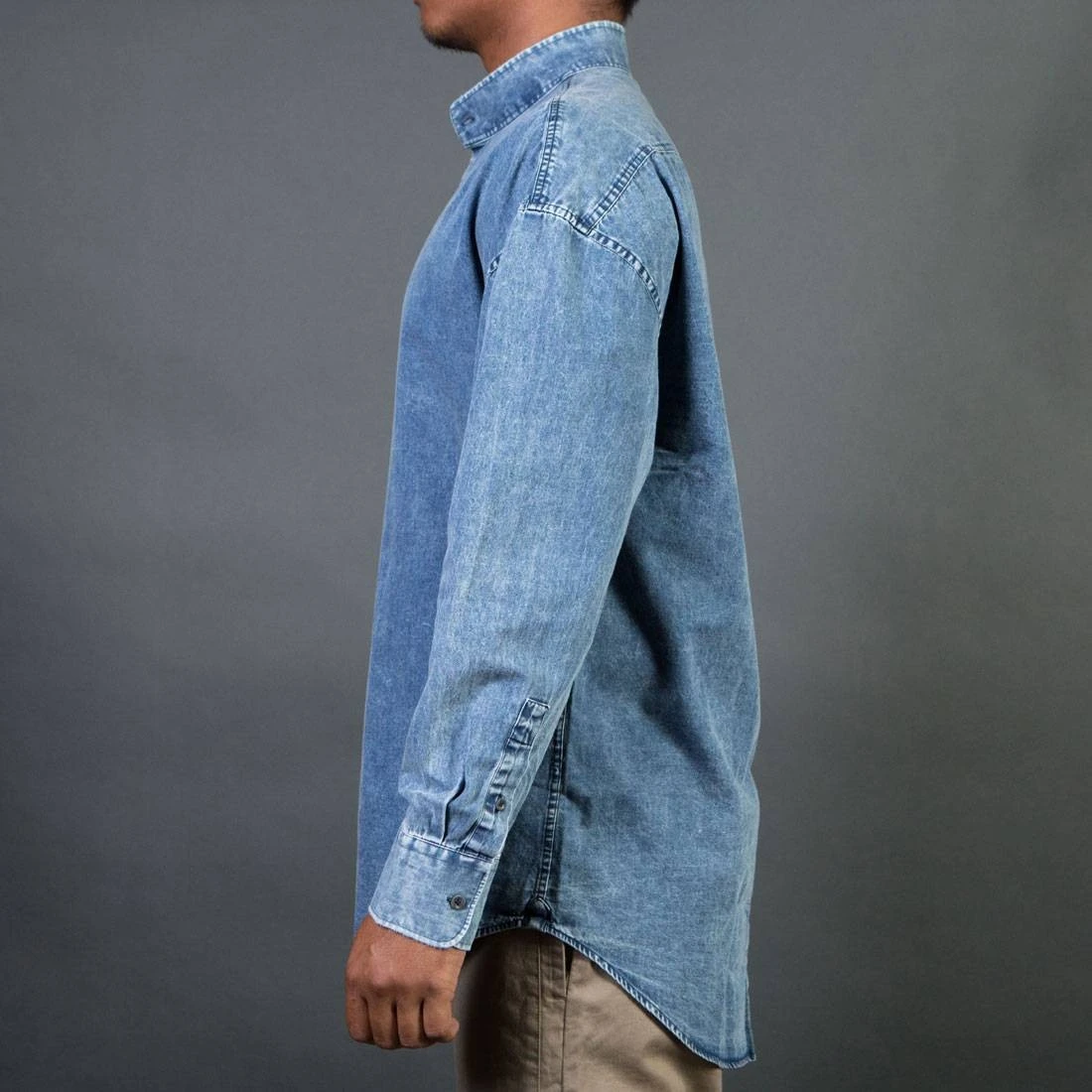 Zanerobe Men Band Rugger Shirt (denim / Washout) 5 Zanerobe Men Band Rugger Shirt (denim / Washout) - Image 3