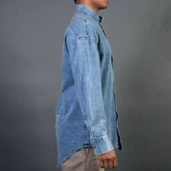 Zanerobe Men Band Rugger Shirt (denim / Washout) 9 Zanerobe Men Band Rugger Shirt (denim / Washout) -Tees Shop v07a2798 1