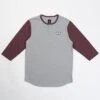 Vans Men Cajon Baseball Tee (gray / Burgundy)
