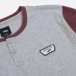 Vans Men Cajon Baseball Tee (gray / Burgundy) 7 Vans Men Cajon Baseball Tee (gray / Burgundy) -Tees Shop v07a3591 1