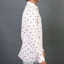 Barney Cools Men Button Up Burger Shirt (pink / Burger) -Tees Shop v07a5028 1