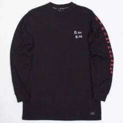 Lazy Oaf Men Blah Blah Long Sleeve Tee (black)