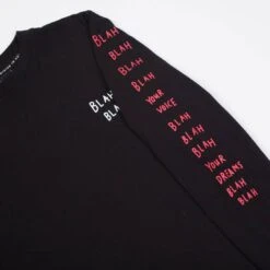 Lazy Oaf Men Blah Blah Long Sleeve Tee (black) -Tees Shop v07a5873