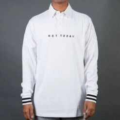 Lazy Oaf Men Not Today Long Sleeve Jersey Tee (white)