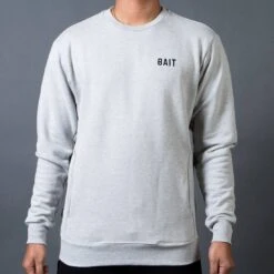BAIT Men French Terry Crewneck Sweater - Made In LA (gray / Heather)