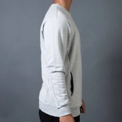 BAIT Men French Terry Crewneck Sweater - Made In LA (gray / Heather) 11 BAIT Men French Terry Crewneck Sweater - Made In LA (gray / Heather) -Tees Shop v07a8574 3